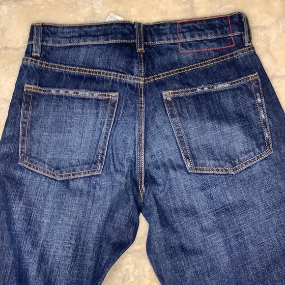 ZARA NWT embroidered jeans raw hem size 0 - Picture 13 of 14